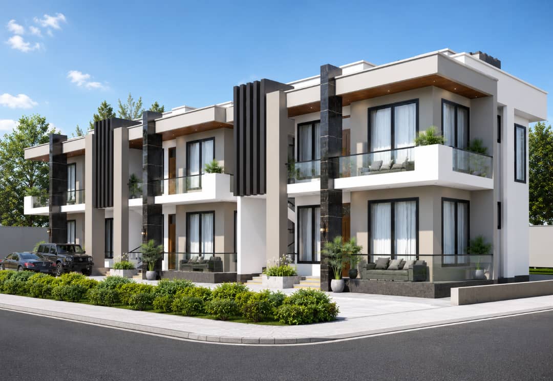 The Grooved Pillar Corner Townhouse