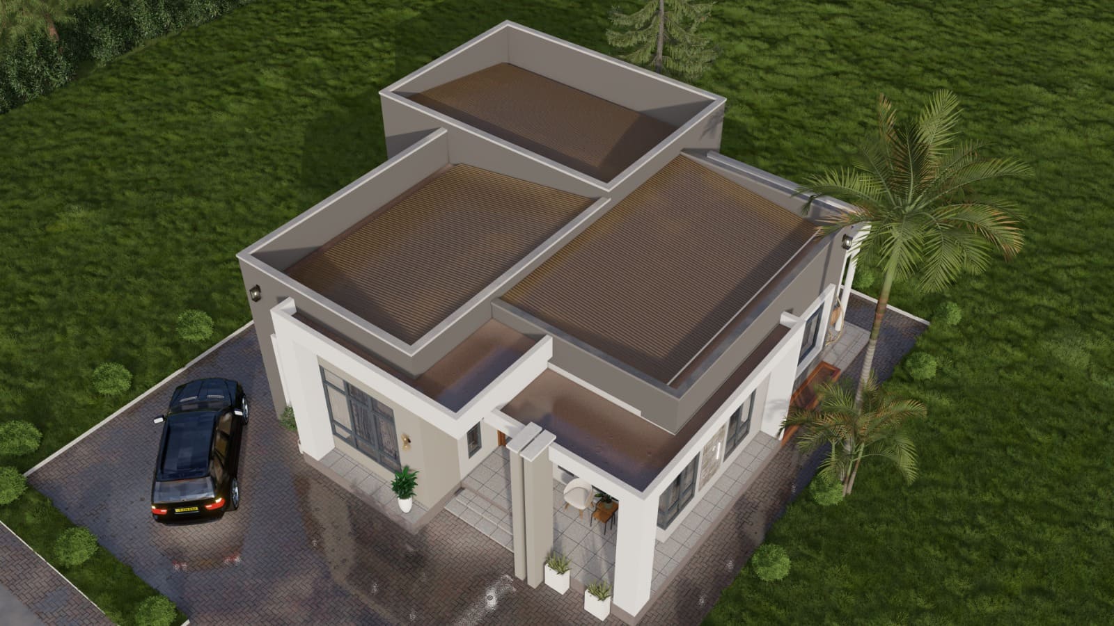 The Pinwheel Roof Bungalow