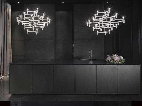 Kitchen Cabinet Suite — All-Black Minimalist