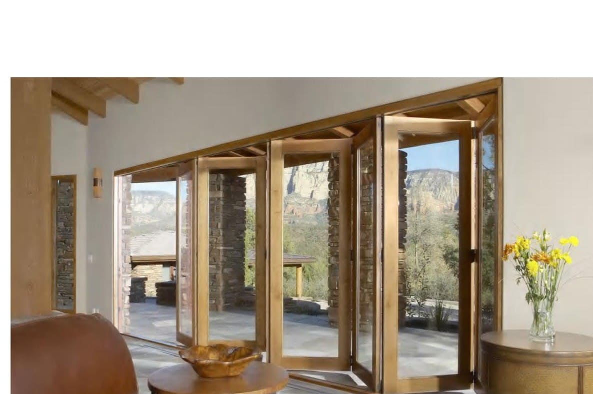 Folding Door — Wood-Framed Bifold (Landscape View)