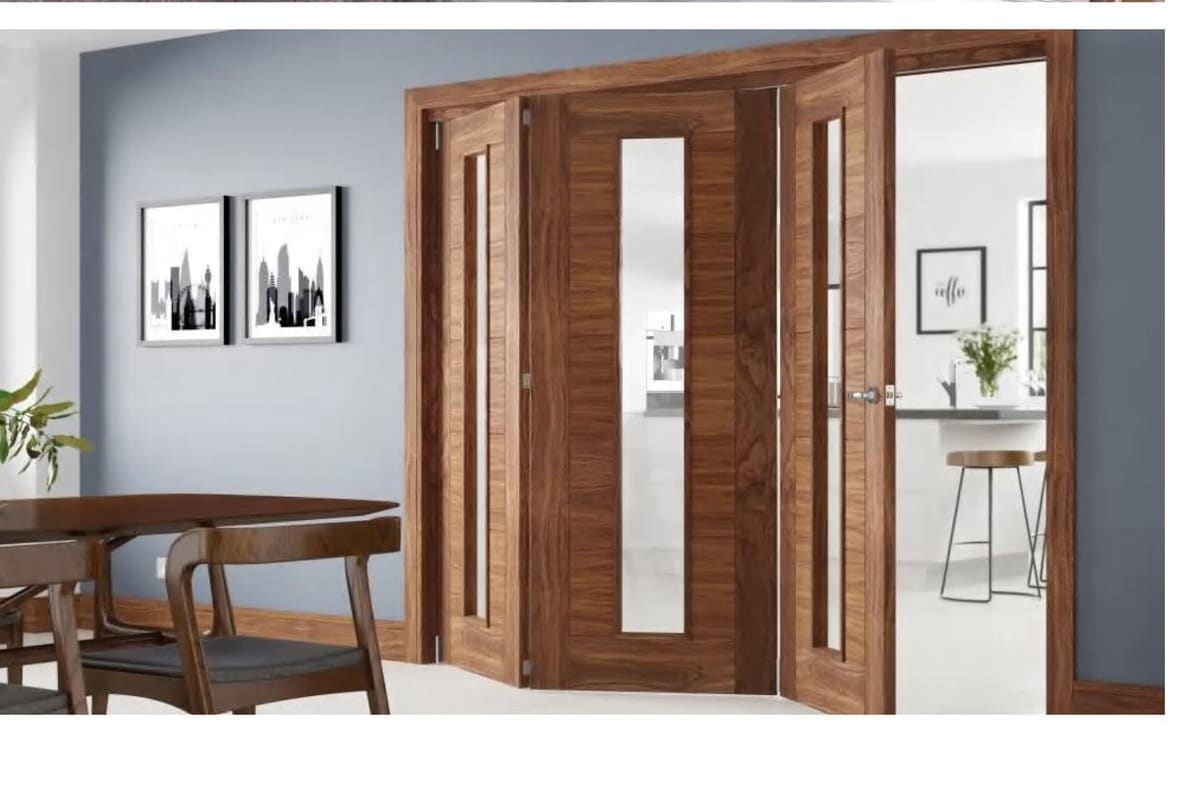 Folding Door — Walnut Panel Room Divider