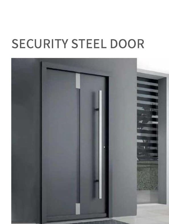 Security Steel Door — Vertical Handle