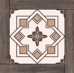 Artistic Tile — Brown Geometric Flower