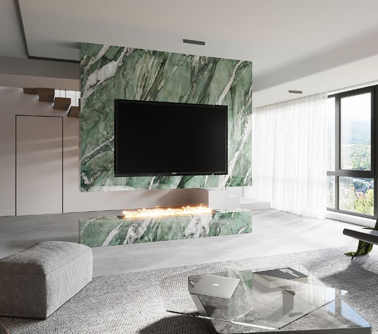Marble Slab — Green Feature Wall