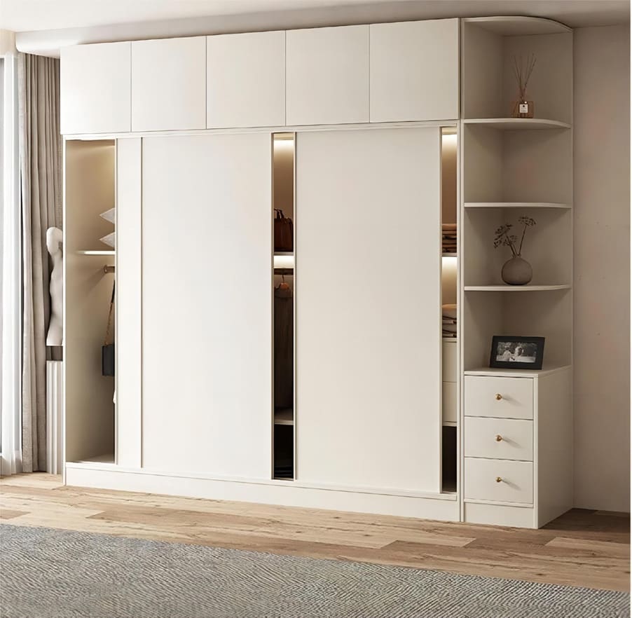 Wardrobe — Cream Walk-In with Mirror